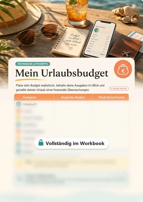 Angeteaserte Budget-Seite des Workbooks
